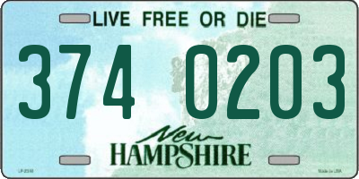NH license plate 3740203