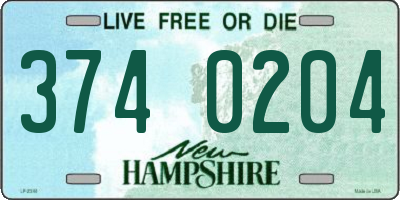 NH license plate 3740204