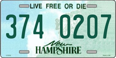 NH license plate 3740207