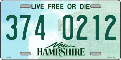 NH license plate 3740212
