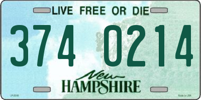 NH license plate 3740214
