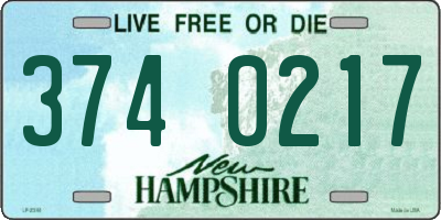 NH license plate 3740217