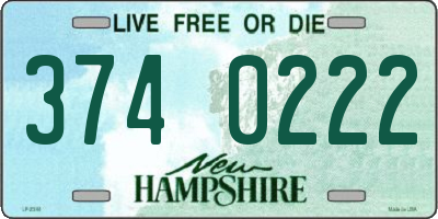 NH license plate 3740222