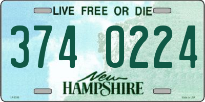 NH license plate 3740224