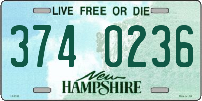 NH license plate 3740236
