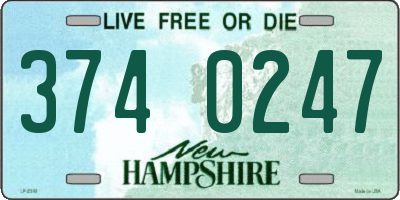 NH license plate 3740247