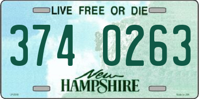 NH license plate 3740263