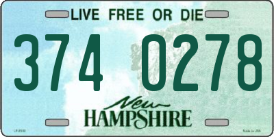 NH license plate 3740278