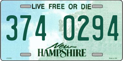 NH license plate 3740294