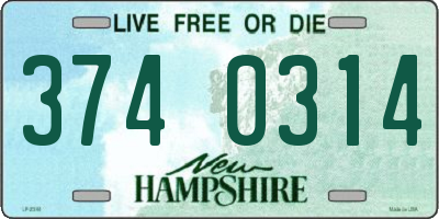 NH license plate 3740314