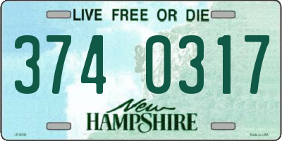 NH license plate 3740317