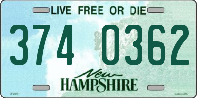 NH license plate 3740362