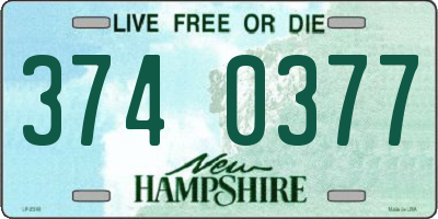 NH license plate 3740377
