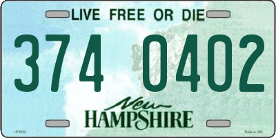 NH license plate 3740402