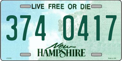 NH license plate 3740417