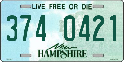 NH license plate 3740421