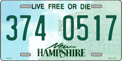 NH license plate 3740517