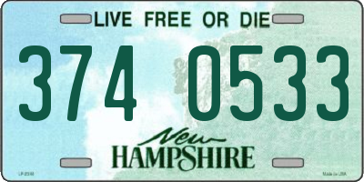 NH license plate 3740533