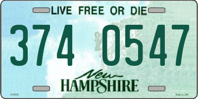 NH license plate 3740547