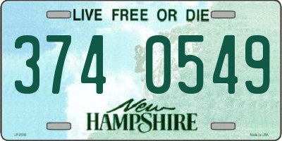 NH license plate 3740549