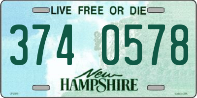 NH license plate 3740578