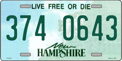 NH license plate 3740643