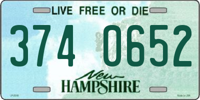 NH license plate 3740652
