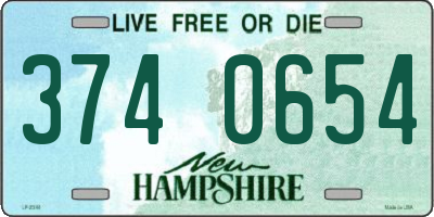 NH license plate 3740654