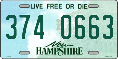 NH license plate 3740663