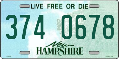 NH license plate 3740678