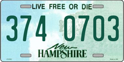 NH license plate 3740703