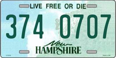 NH license plate 3740707