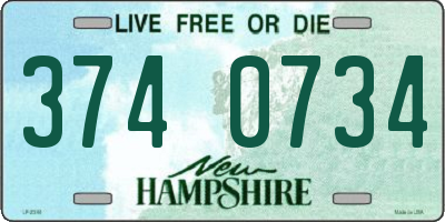 NH license plate 3740734