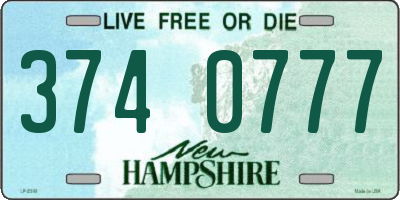 NH license plate 3740777