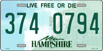 NH license plate 3740794