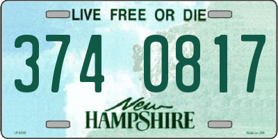 NH license plate 3740817