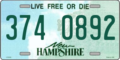 NH license plate 3740892