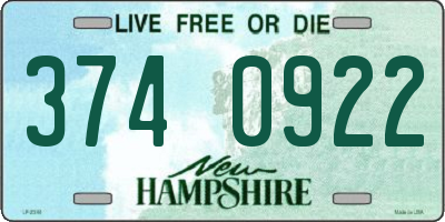 NH license plate 3740922