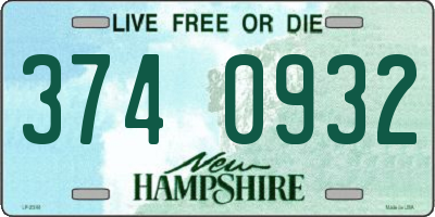NH license plate 3740932