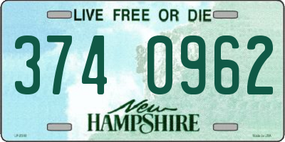 NH license plate 3740962