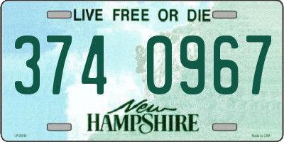 NH license plate 3740967