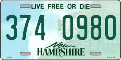 NH license plate 3740980