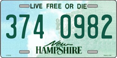 NH license plate 3740982