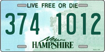 NH license plate 3741012