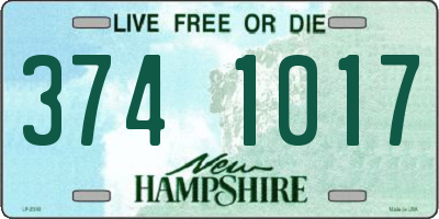 NH license plate 3741017