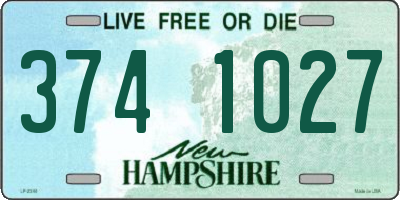 NH license plate 3741027