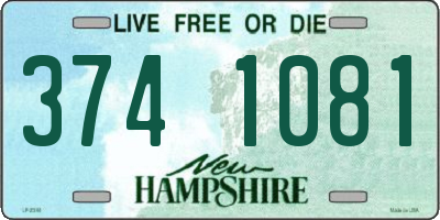 NH license plate 3741081