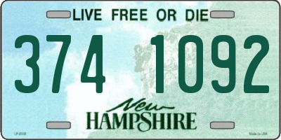 NH license plate 3741092