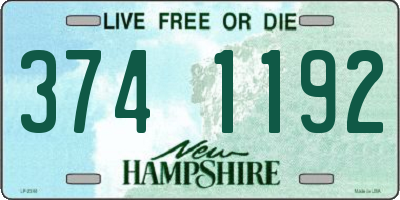 NH license plate 3741192