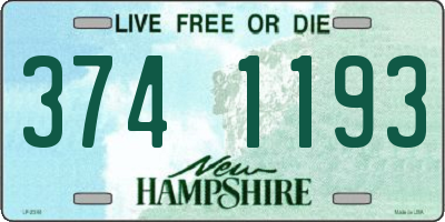 NH license plate 3741193
